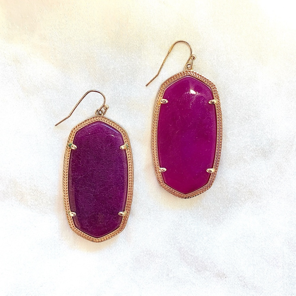 Kendra Scott “Elle” Earrings in Purple Jade
